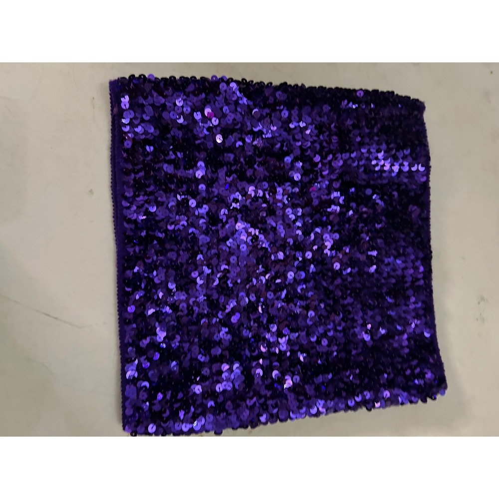 Body on Purple Sequin Tube Top Strapless Shimmer Festival Crop Top Violet Small